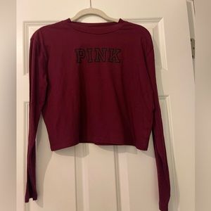 Pink crop top color burgundy